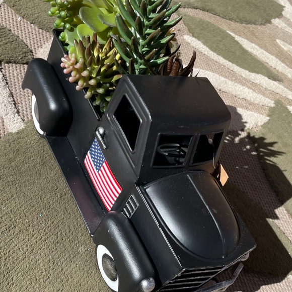 Patriotic Vintage Metal Truck with Succulents - Picture 5 of 9